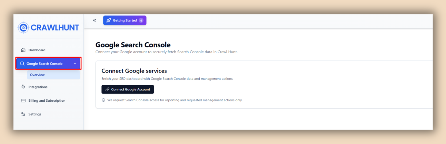 Click on Google Search Console