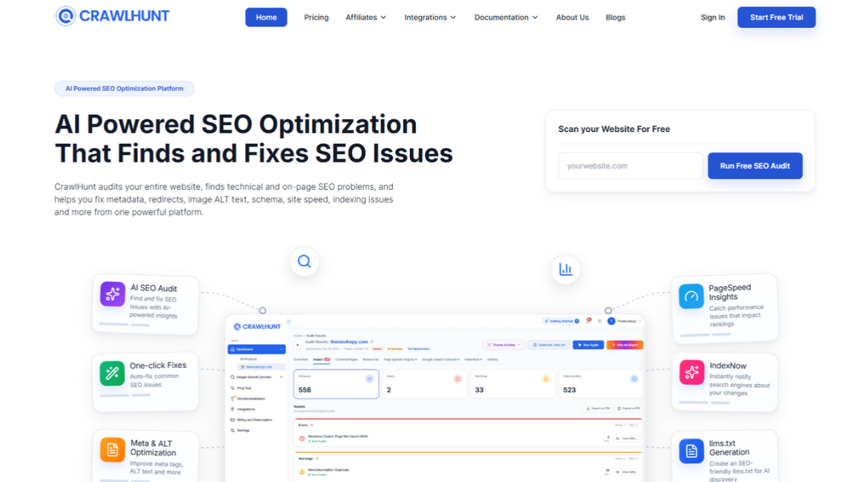 CrawlHunt AI Powered SEO Optimization Platform
