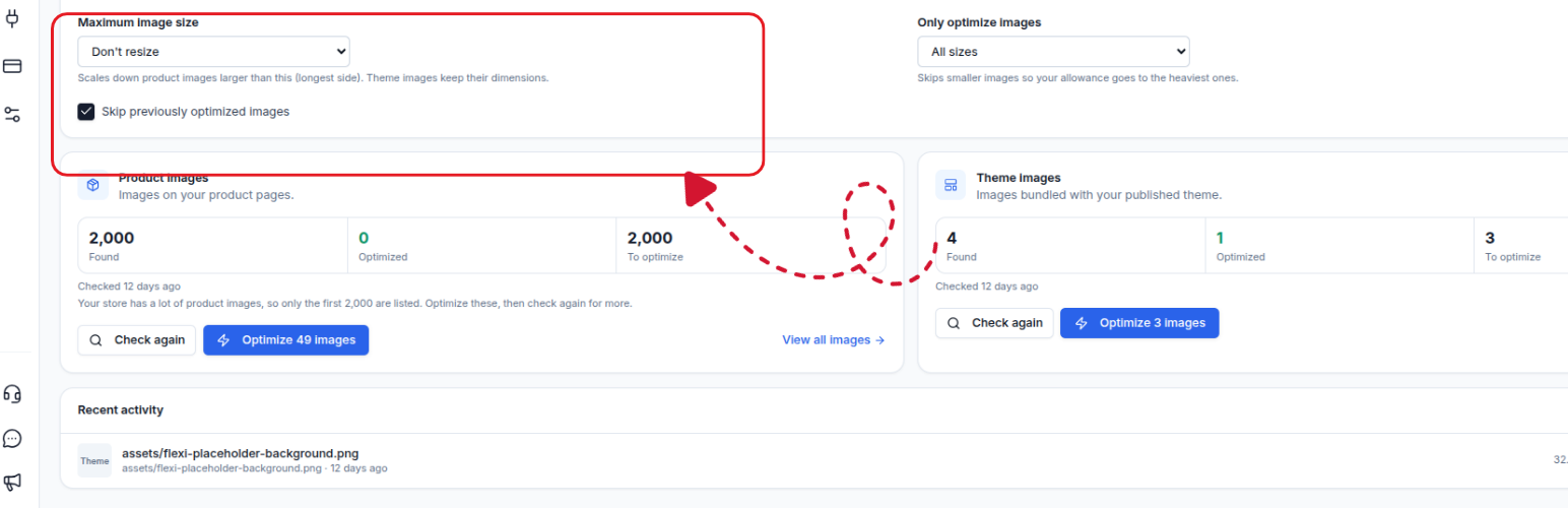 Set the maximum image size