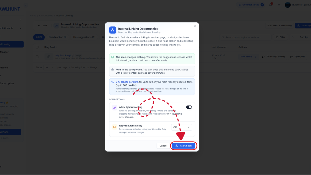 click-scan-now Click Scan Now to Find Internal Linking Opportunities